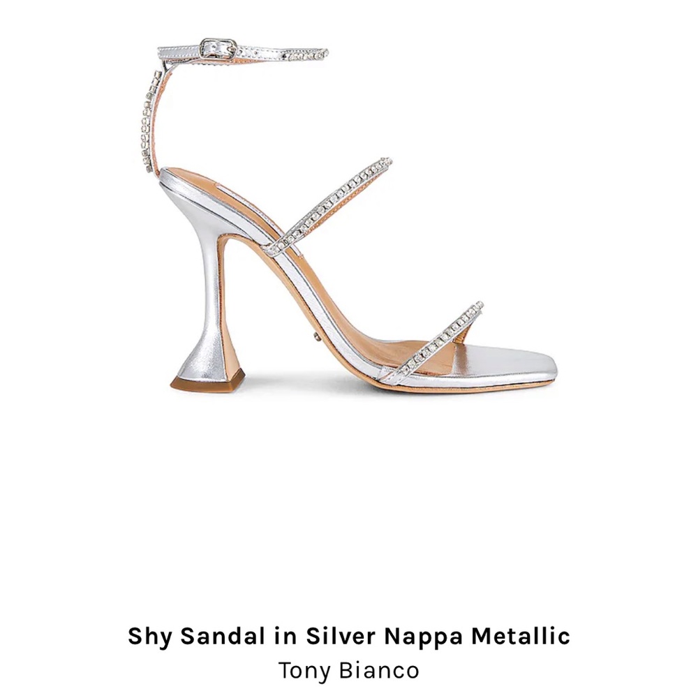 Shy Sandal in Silver Nappa Metallic TONY BIANCO